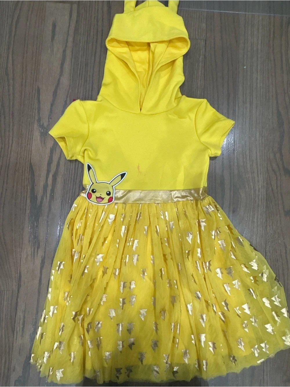 Girls Yellow Pokémon Pikachu Dress Size M (7/8) Good Condition
